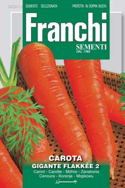 🌿 Carrot ‘Flakkee Gigante’ Seeds – Large Late Variety by Franchi Seeds