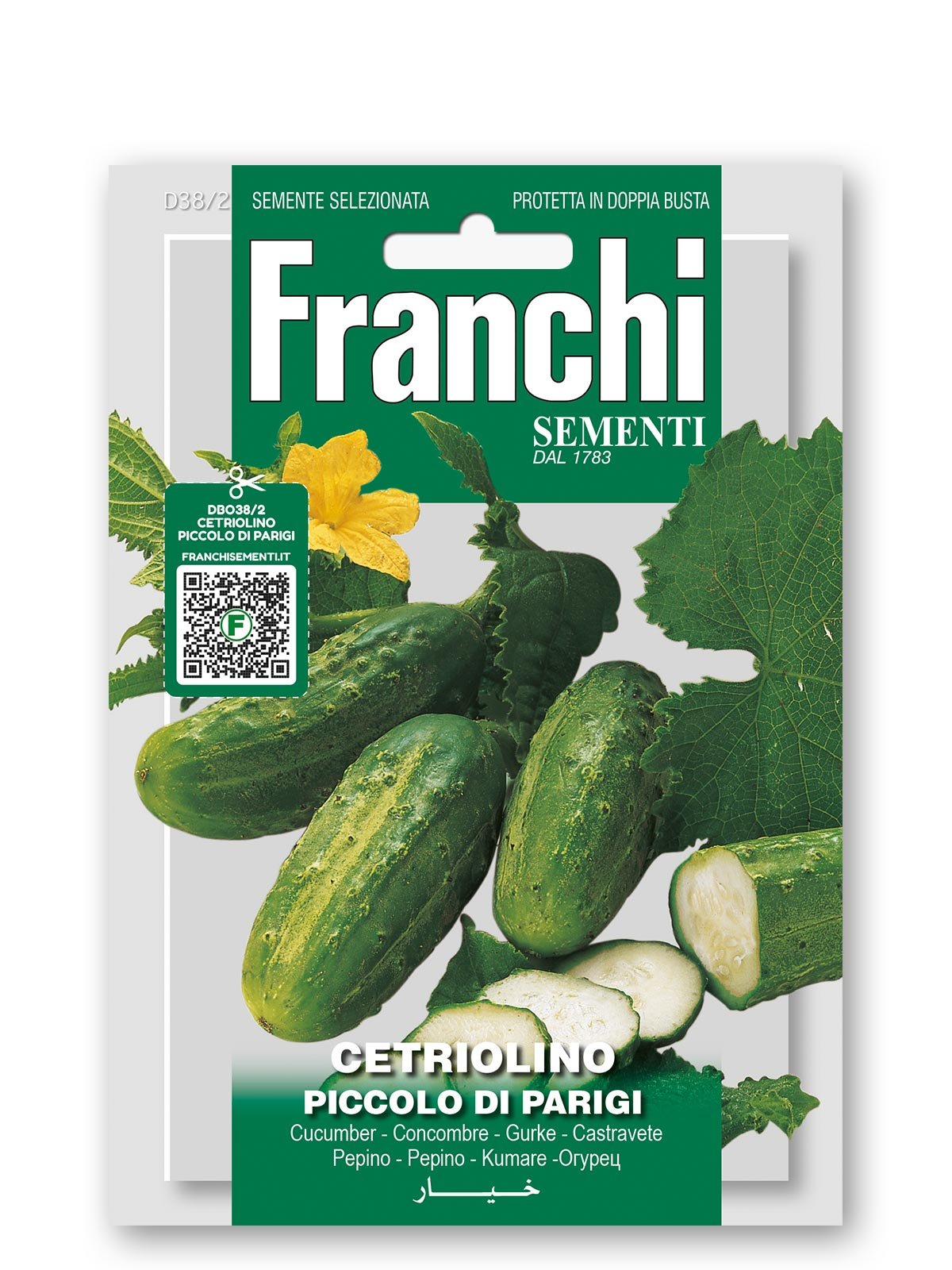 Cetriolino 'Piccolo Verde di Parigi' Gherkin Seeds for Pickling Franchi Seeds