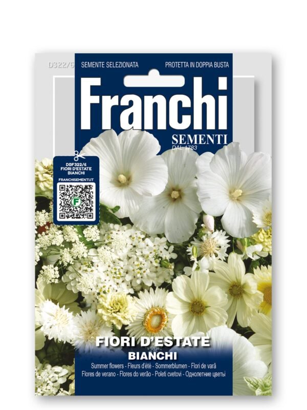 White Summer Flower Mix Seeds | Elegant White Annuals | 80–90 cm Tall Cut Flowers