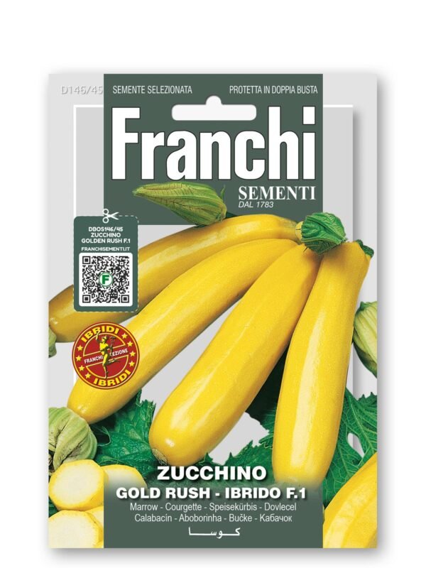 GIALLE Courgette Seeds Gold Rush F1 | Bright Yellow Zucchini | Early, Compact & High Yield