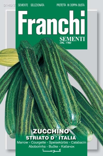🥒  Courgette Seeds Striato d’Italia | Classic Italian Striped Zucchini | Early, Bushy & High Yield